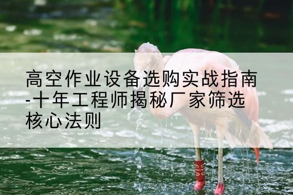 霞山剪叉式升降机厂家-高空作业设备选购实战指南-十年工程师揭秘厂家筛选核心法则