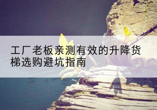 霞山升降货梯怎么选-工厂老板亲测有效的升降货梯选购避坑指南